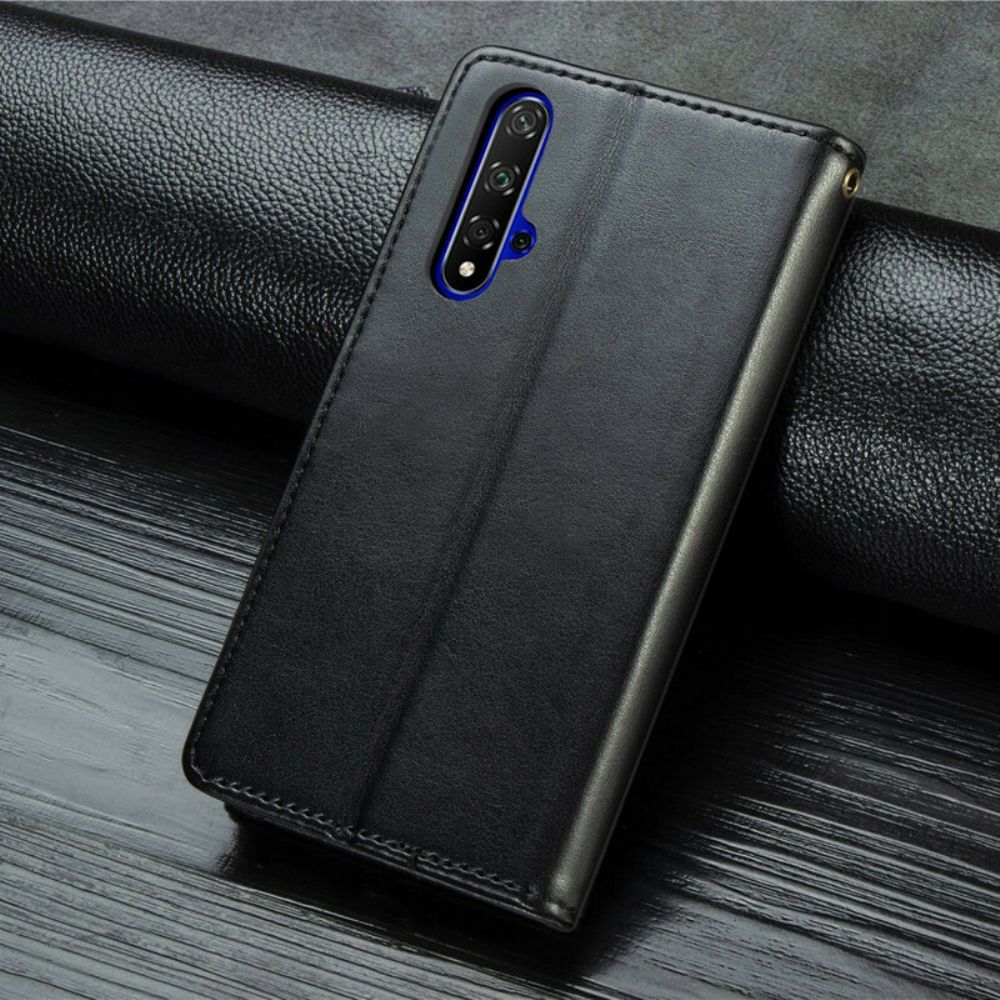 Flip Case Für Huawei Nova 5T / Honor 20 Kunstleder Und Vintage-verschluss