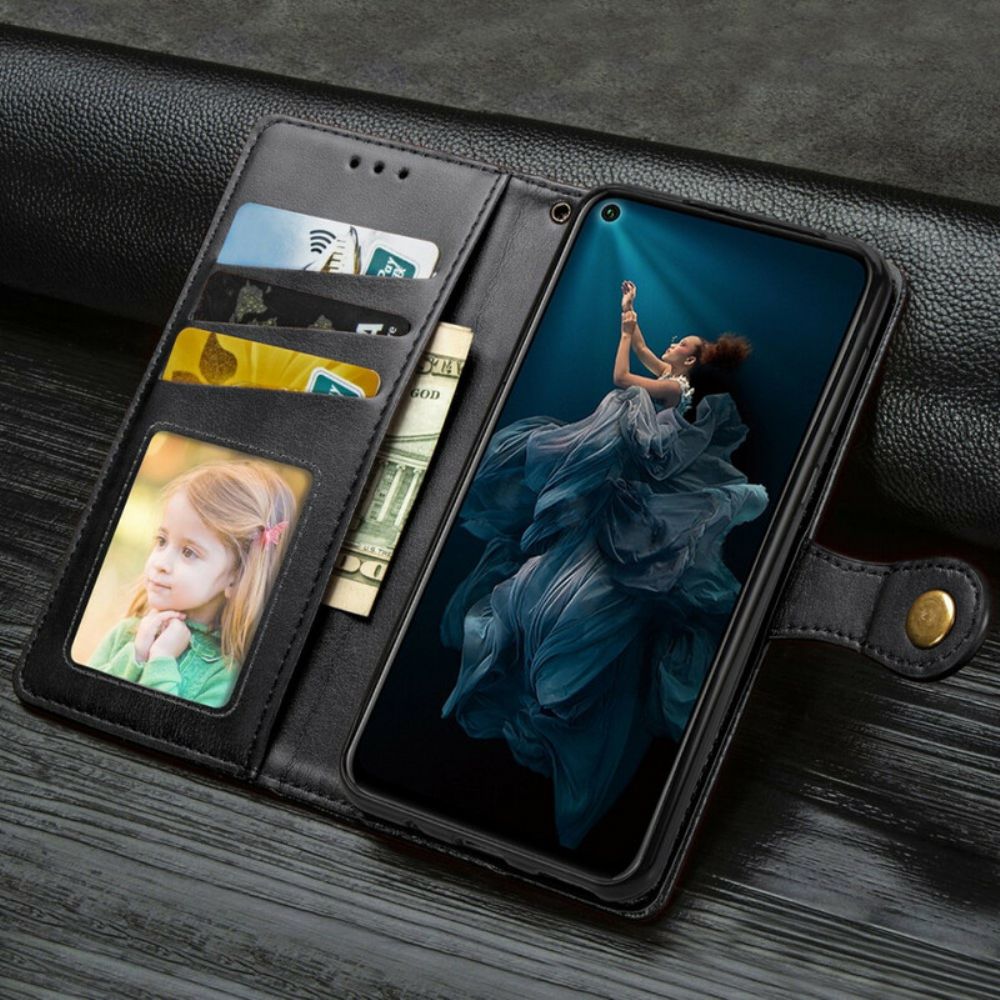 Flip Case Für Huawei Nova 5T / Honor 20 Kunstleder Und Vintage-verschluss