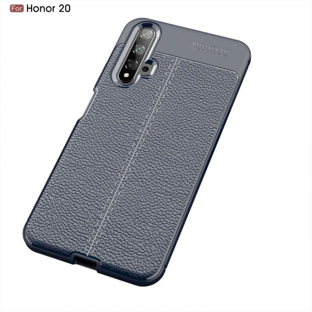 Hülle Für Huawei Nova 5T / Honor 20 Litchi Doppellinie Ledereffekt