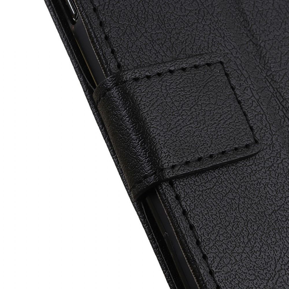 Flip Case Für Oppo A74 4G Einfacher Glänzender Ledereffekt