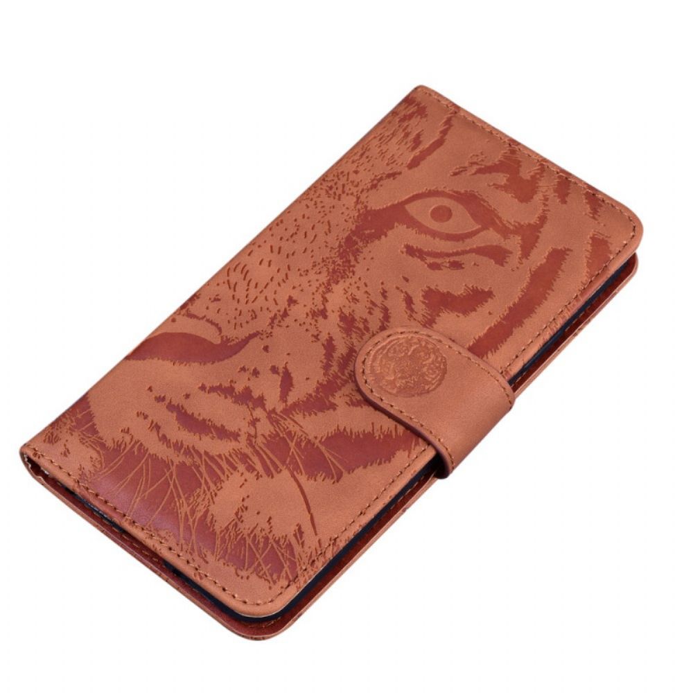 Flip Case Für Oppo A74 4G Tigergesichtsdruck