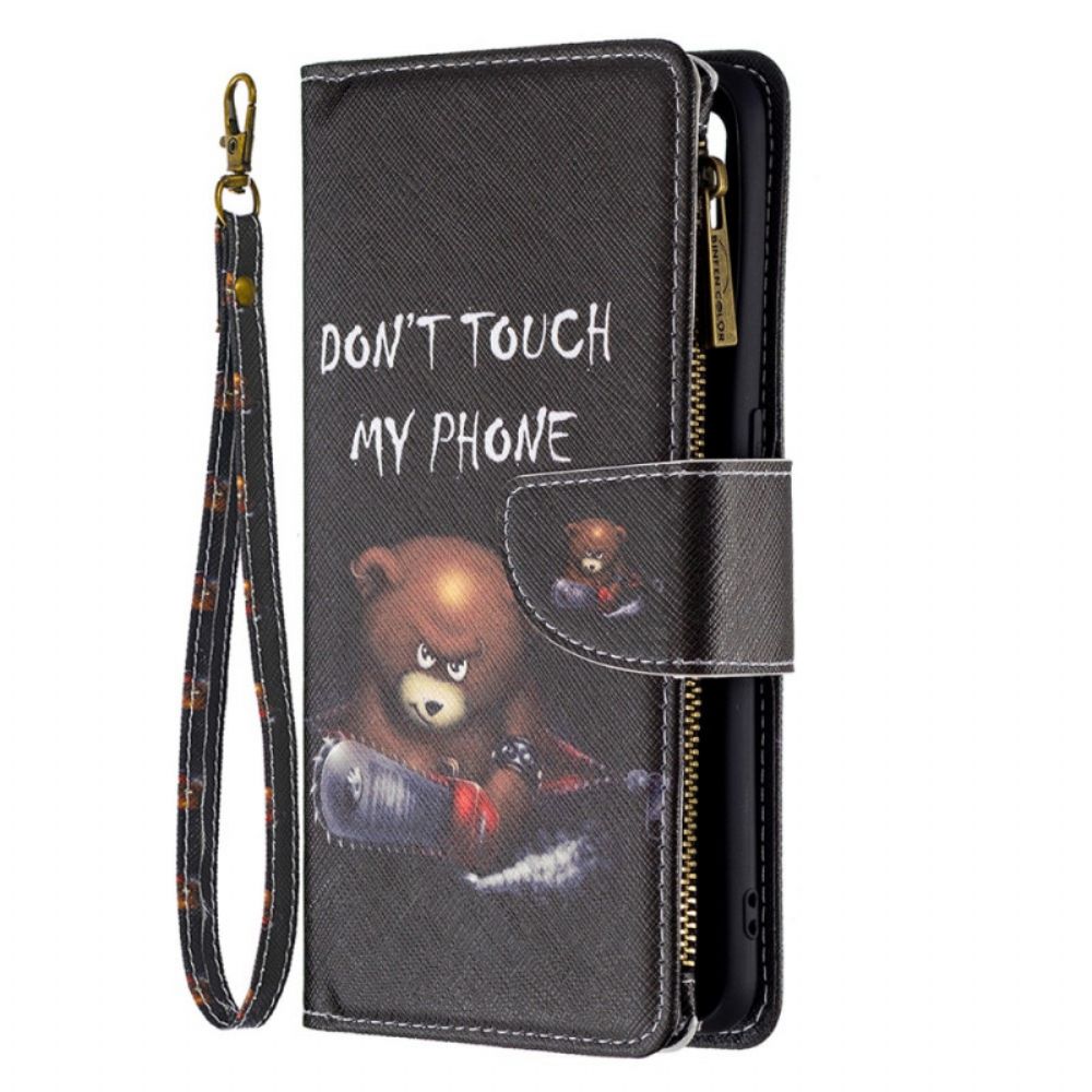Lederhüllen Für Oppo A74 4G Bärentasche Mit Reißverschluss
