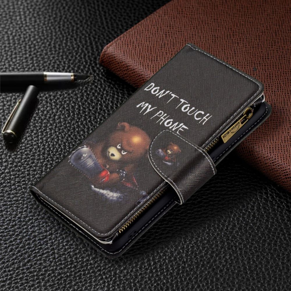 Lederhüllen Für Oppo A74 4G Bärentasche Mit Reißverschluss