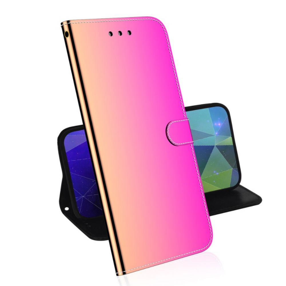 Lederhüllen Für Oppo A74 4G Spiegel Mit Kunstlederbezug