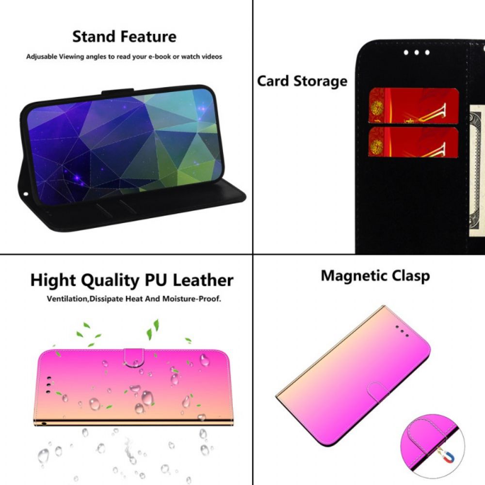 Lederhüllen Für Oppo A74 4G Spiegel Mit Kunstlederbezug