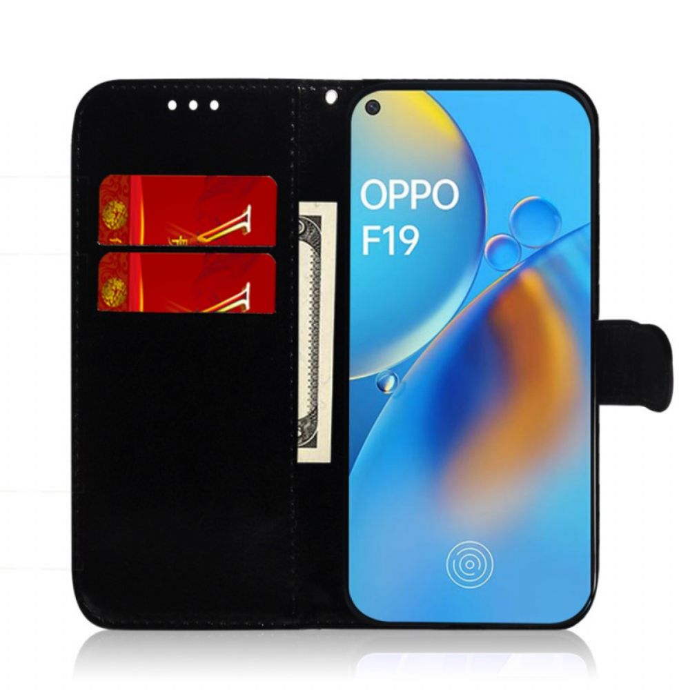Lederhüllen Für Oppo A74 4G Spiegel Mit Kunstlederbezug