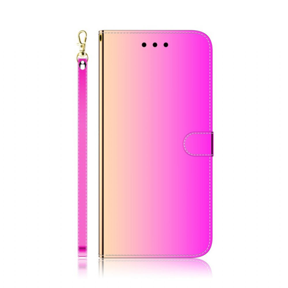 Lederhüllen Für Oppo A74 4G Spiegel Mit Kunstlederbezug