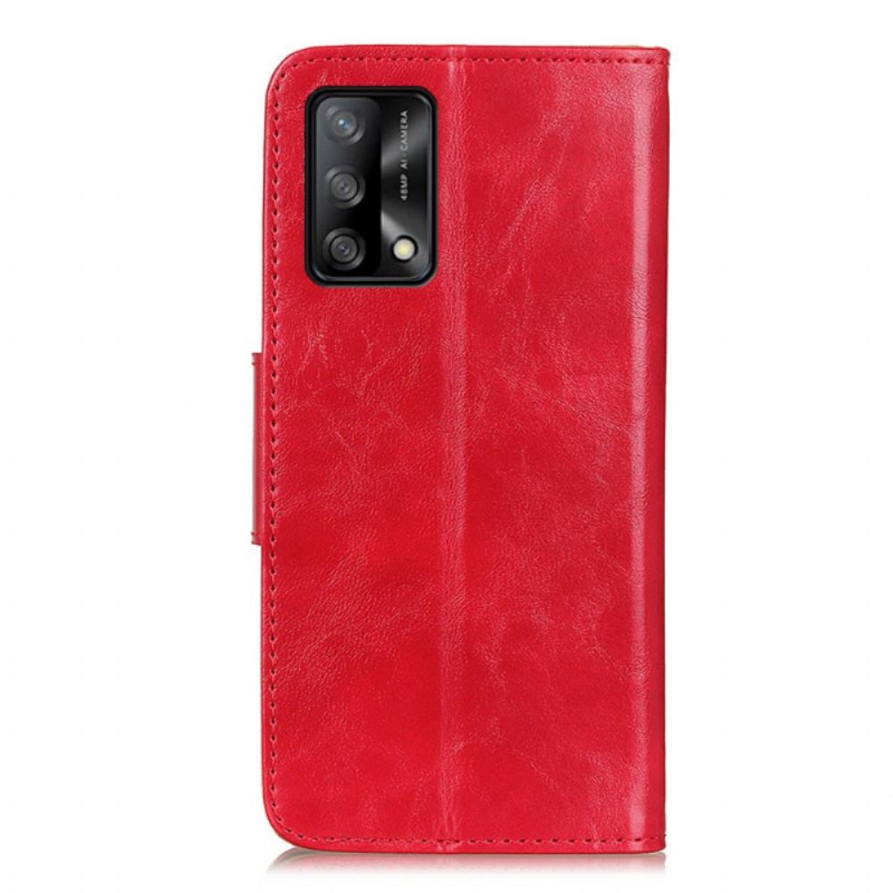 Lederhüllen Für Oppo A74 4G Wendeverschluss Aus Spaltleder