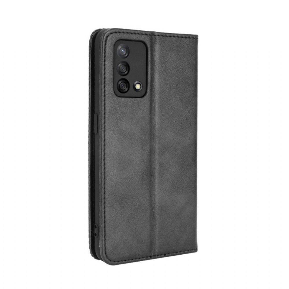 Schutzhülle Für Oppo A74 4G Flip Case Gestylter Vintage-leder-effekt