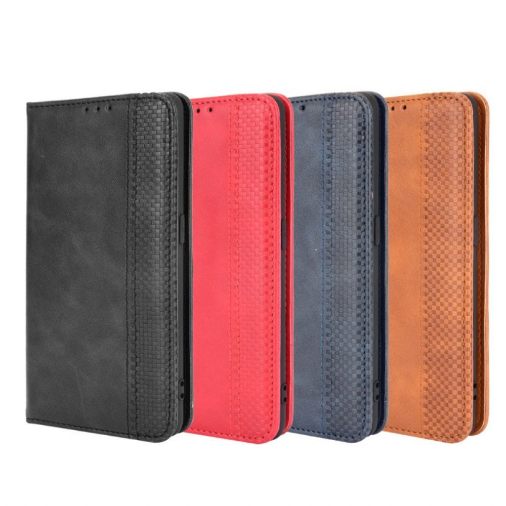 Schutzhülle Für Oppo A74 4G Flip Case Gestylter Vintage-leder-effekt