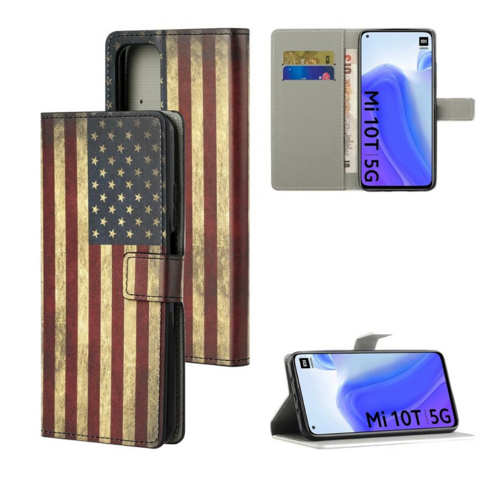 Flip Case Für Xiaomi Mi 10T / 10T Pro Amerikanische Flagge