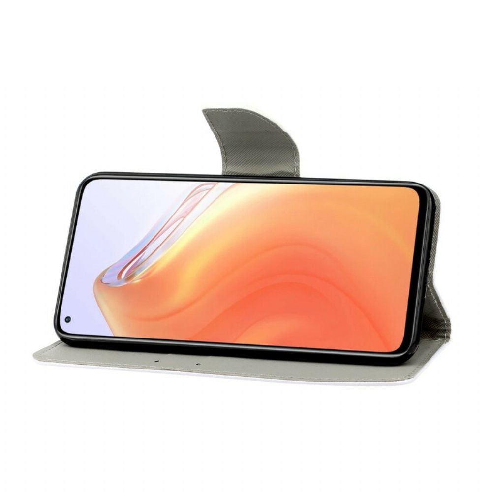 Flip Case Für Xiaomi Mi 10T / 10T Pro Grünäugige Katze Mit Lanyard