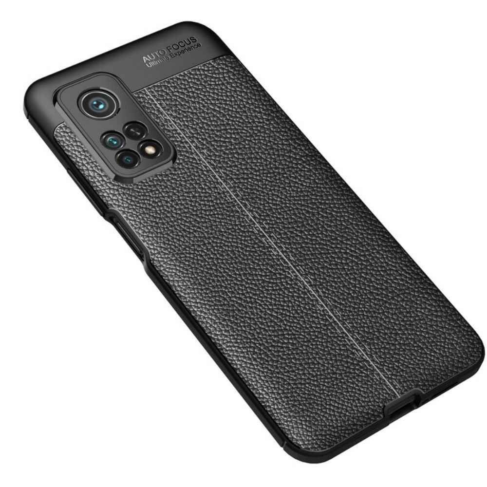 Handyhülle Für Xiaomi Mi 10T / 10T Pro Doppellinie Litschi-leder-effekt