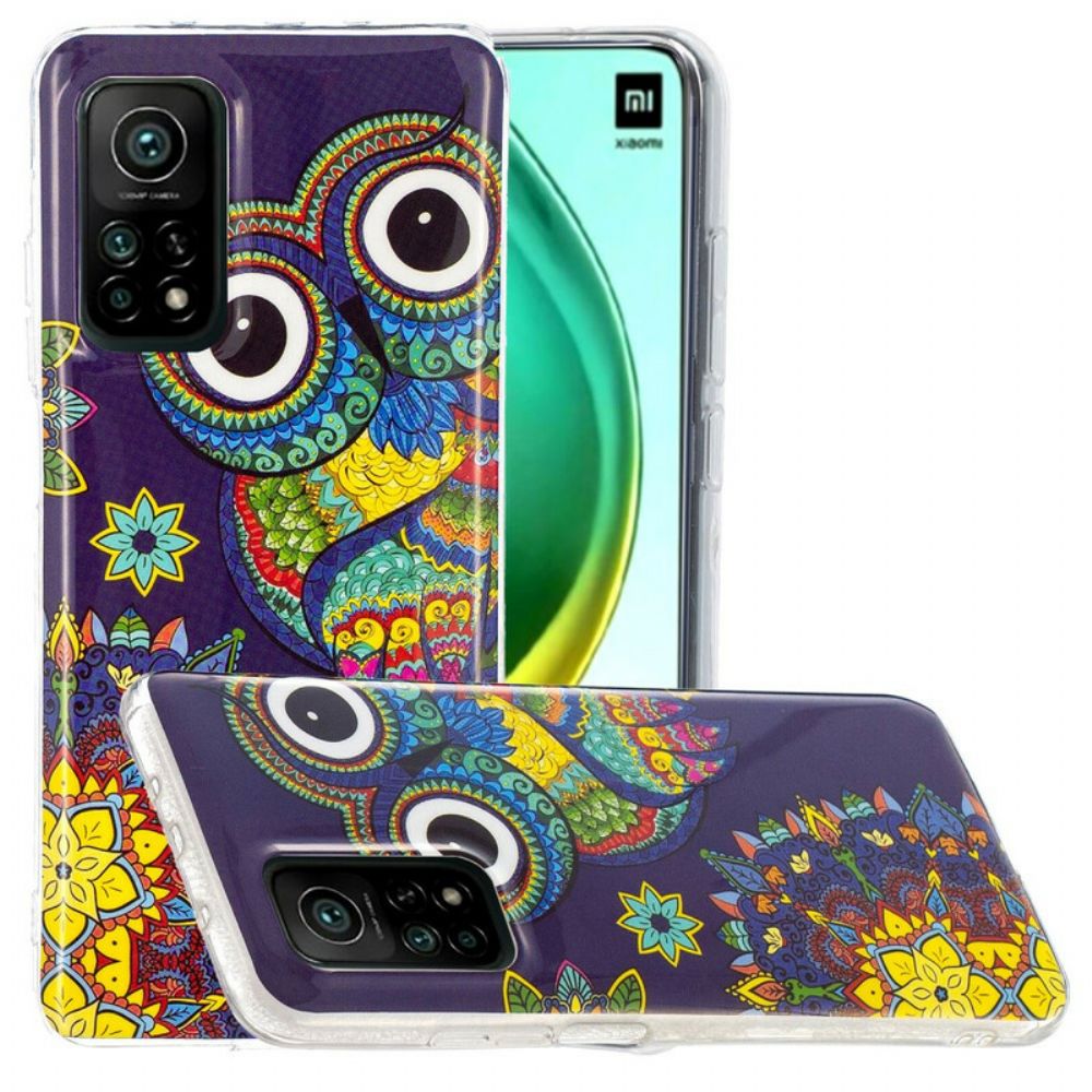 Handyhülle Für Xiaomi Mi 10T / 10T Pro Fluoreszierende Mandala-eule