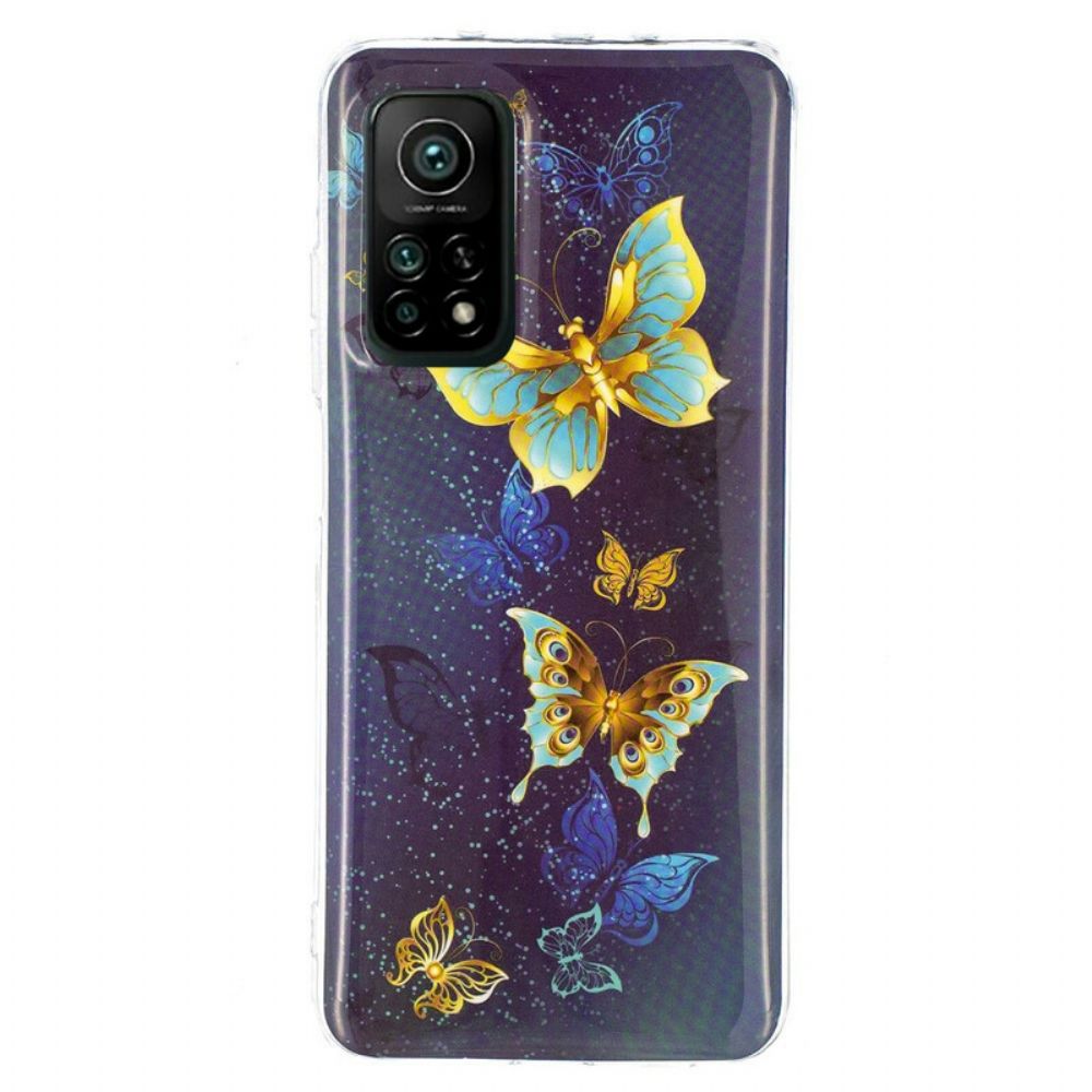 Handyhülle Für Xiaomi Mi 10T / 10T Pro Fluoreszierende Schmetterlingsserie