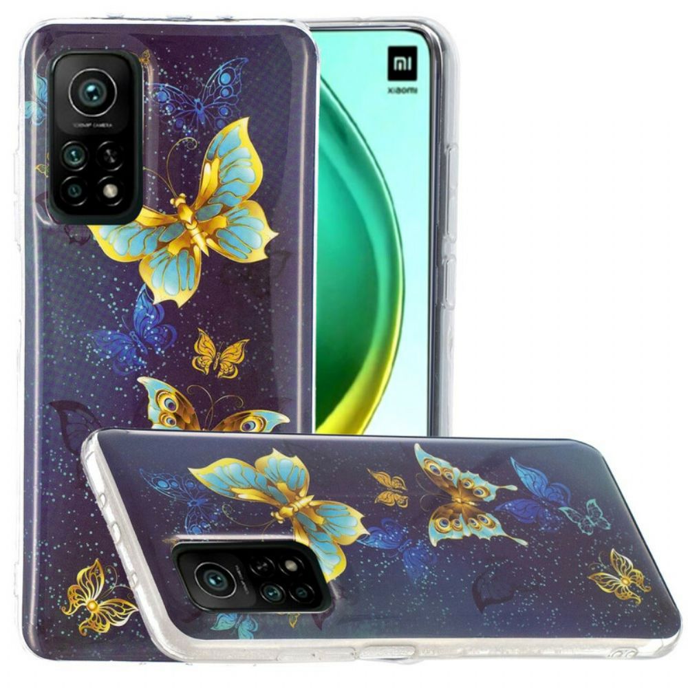 Handyhülle Für Xiaomi Mi 10T / 10T Pro Fluoreszierende Schmetterlingsserie