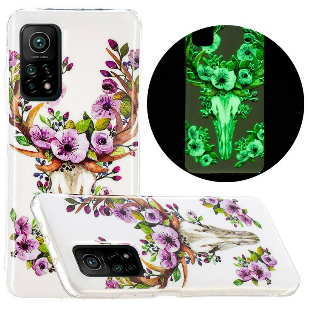 Handyhülle Für Xiaomi Mi 10T / 10T Pro Fluoreszierender Blütenelch
