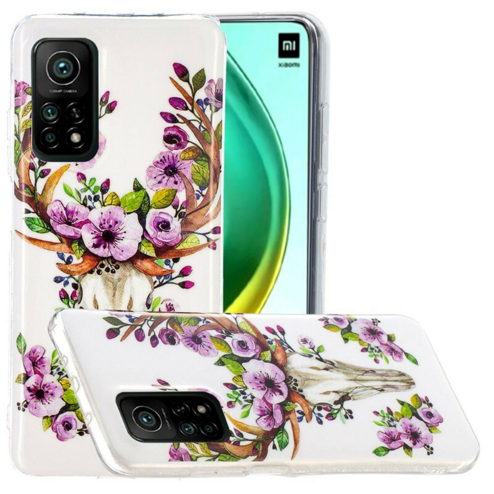 Handyhülle Für Xiaomi Mi 10T / 10T Pro Fluoreszierender Blütenelch