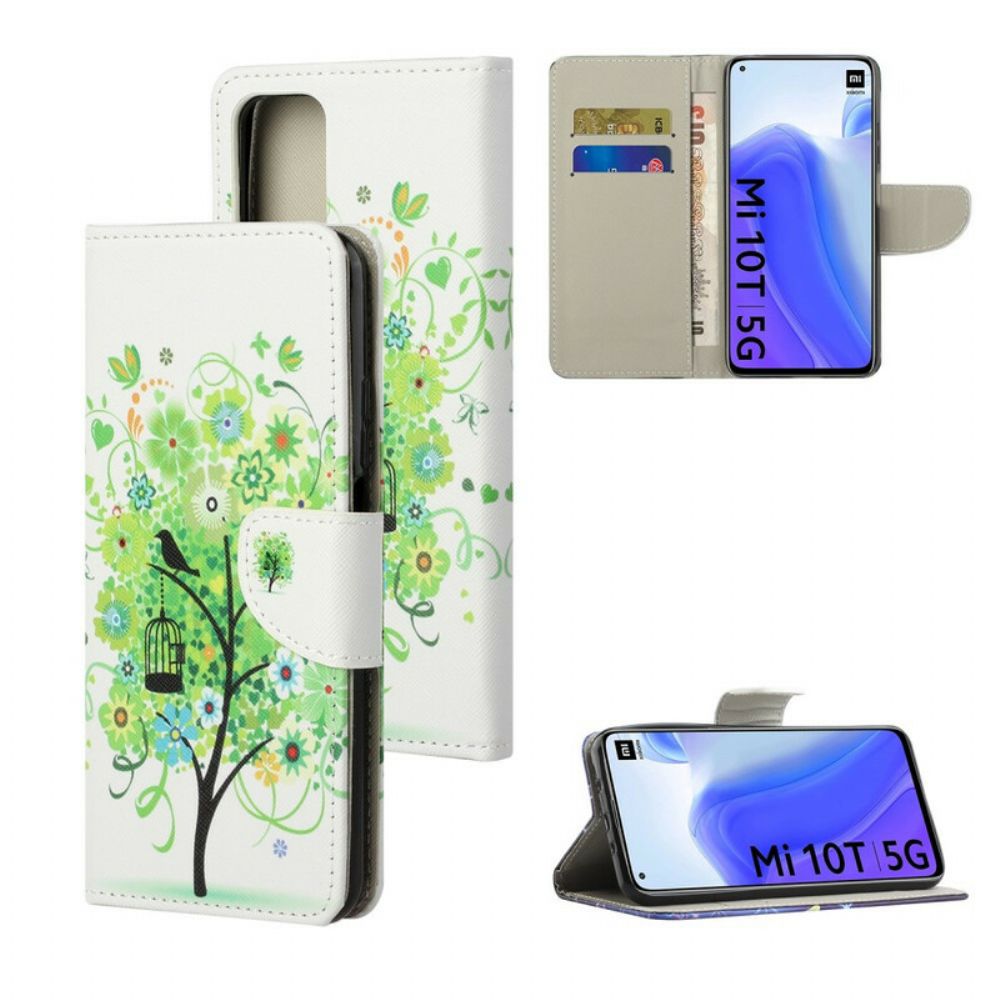 Lederhüllen Für Xiaomi Mi 10T / 10T Pro Grüner Laubbaum