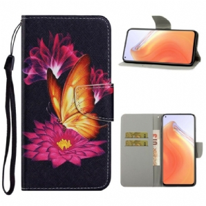 Lederhüllen Für Xiaomi Mi 10T / 10T Pro Schmetterling Und Lotus