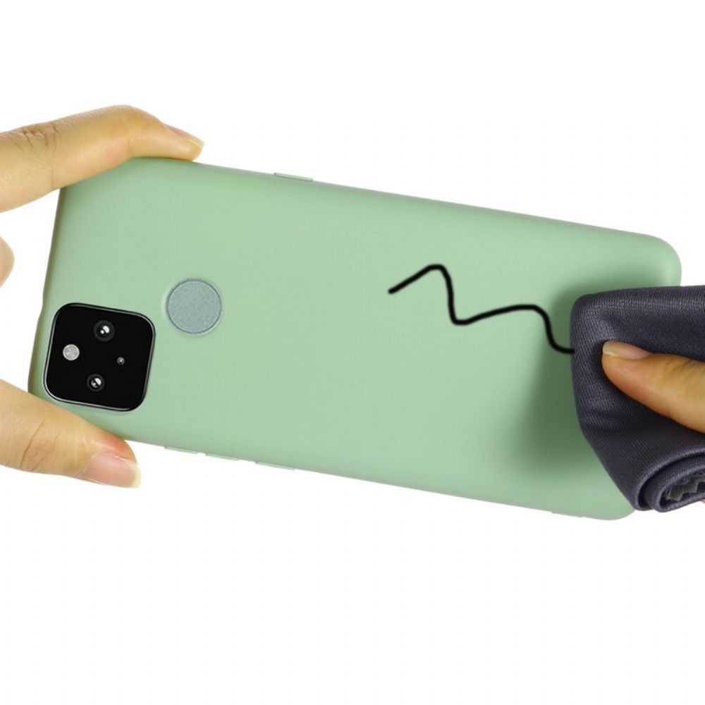 Handyhülle Für Google Pixel 5A Flüssigsilikon Mit Lanyard