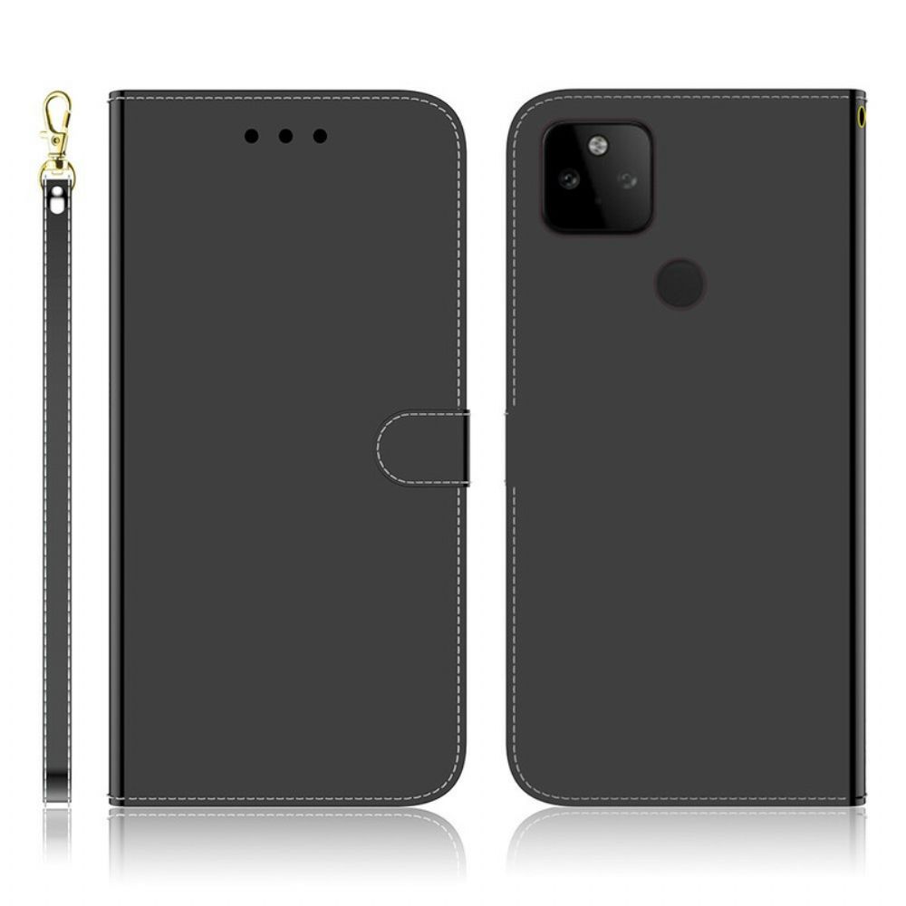 Lederhüllen Für Google Pixel 5A Spiegelabdeckung Aus Kunstleder