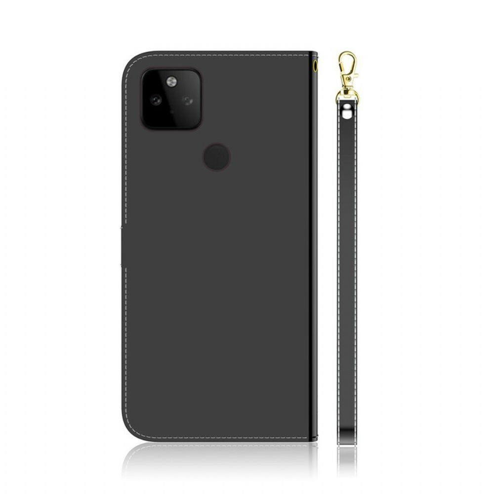 Lederhüllen Für Google Pixel 5A Spiegelabdeckung Aus Kunstleder
