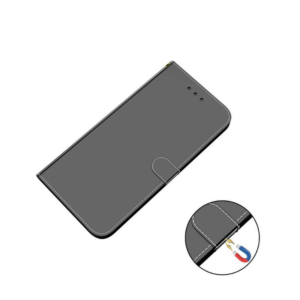 Lederhüllen Für Google Pixel 5A Spiegelabdeckung Aus Kunstleder
