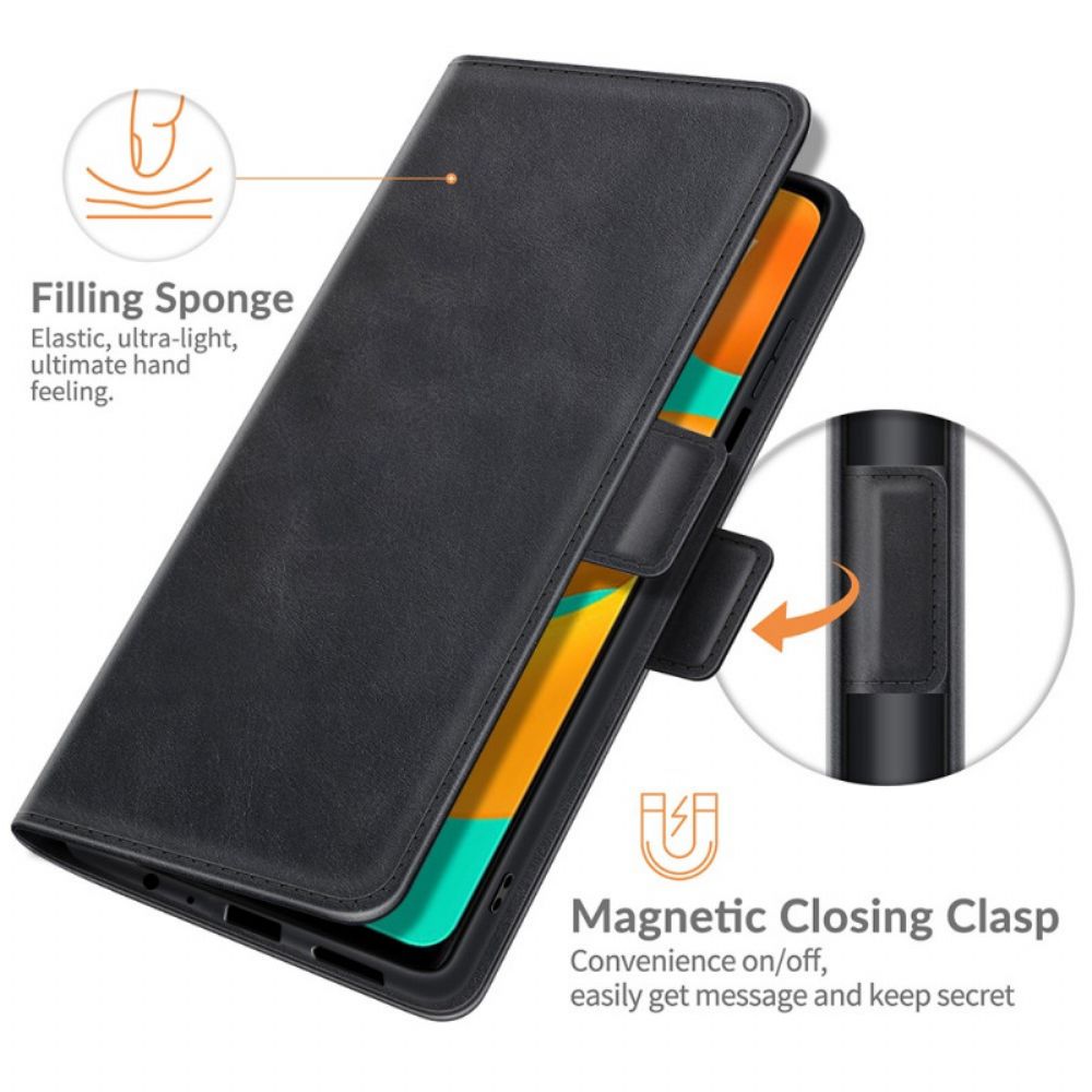 Flip Case Für Samsung Galaxy M32 Design Lederoptik