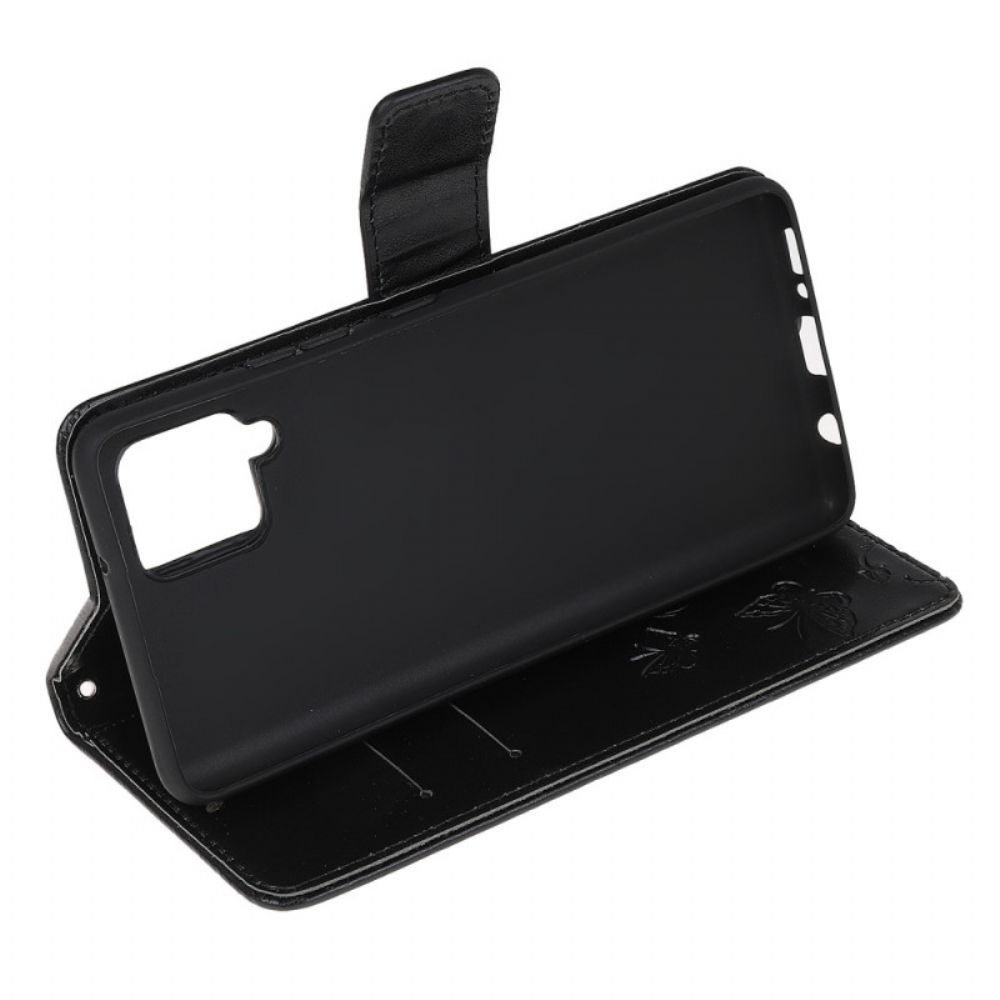 Flip Case Für Samsung Galaxy M32 Mit Kordel Stringblumen