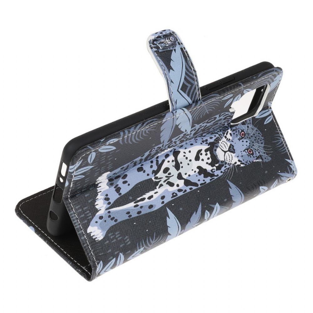 Flip Case Für Samsung Galaxy M32 Mit Kordel Tanga Leopard