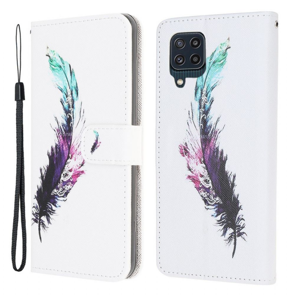 Flip Case Für Samsung Galaxy M32 Mit Kordel Tangafeder