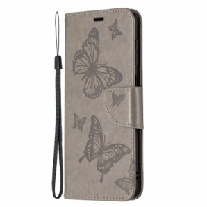 Flip Case Für Samsung Galaxy M32 Schmetterlinge Im Flug Mit Lanyard
