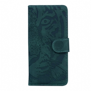 Flip Case Für Samsung Galaxy M32 Tigergesichtsdruck