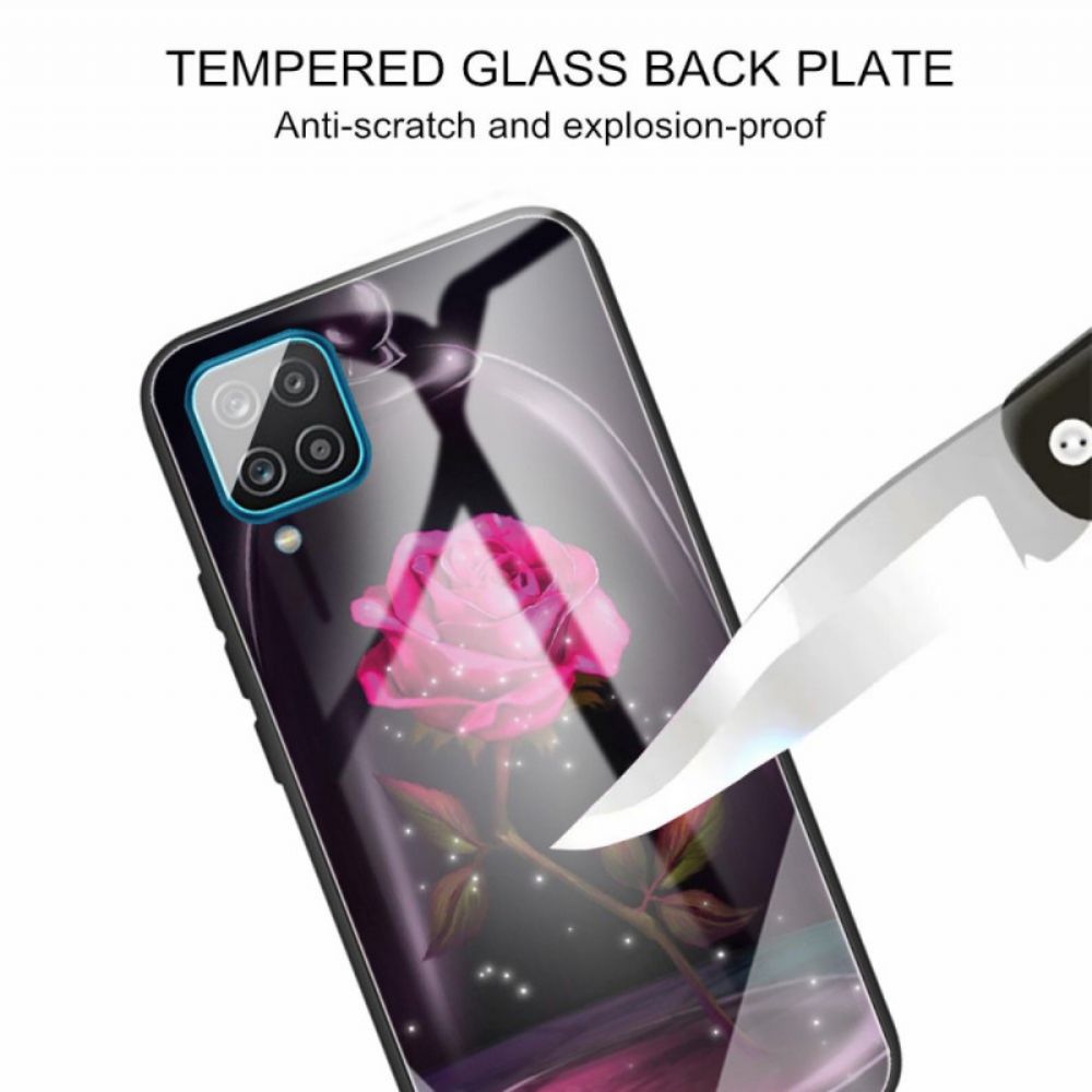 Handyhülle Für Samsung Galaxy M32 Gehärtetes Glas In Magischem Rosa
