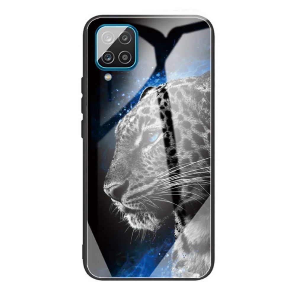 Hülle Für Samsung Galaxy M32 Gehärtetes Glas Mit Katzengesicht