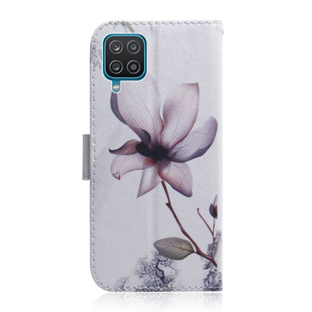 Lederhüllen Für Samsung Galaxy M32 Alte Rosenblüte