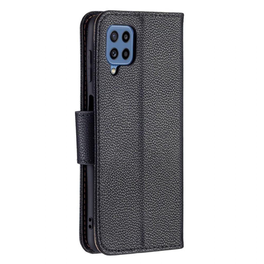 Lederhüllen Für Samsung Galaxy M32 Flip Case Litschi-klappe Schräg