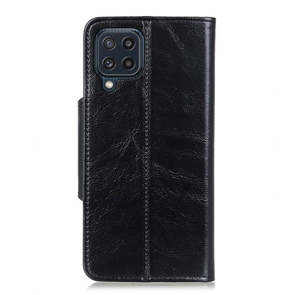 Lederhüllen Für Samsung Galaxy M32 Lackknopf Aus Kunstleder