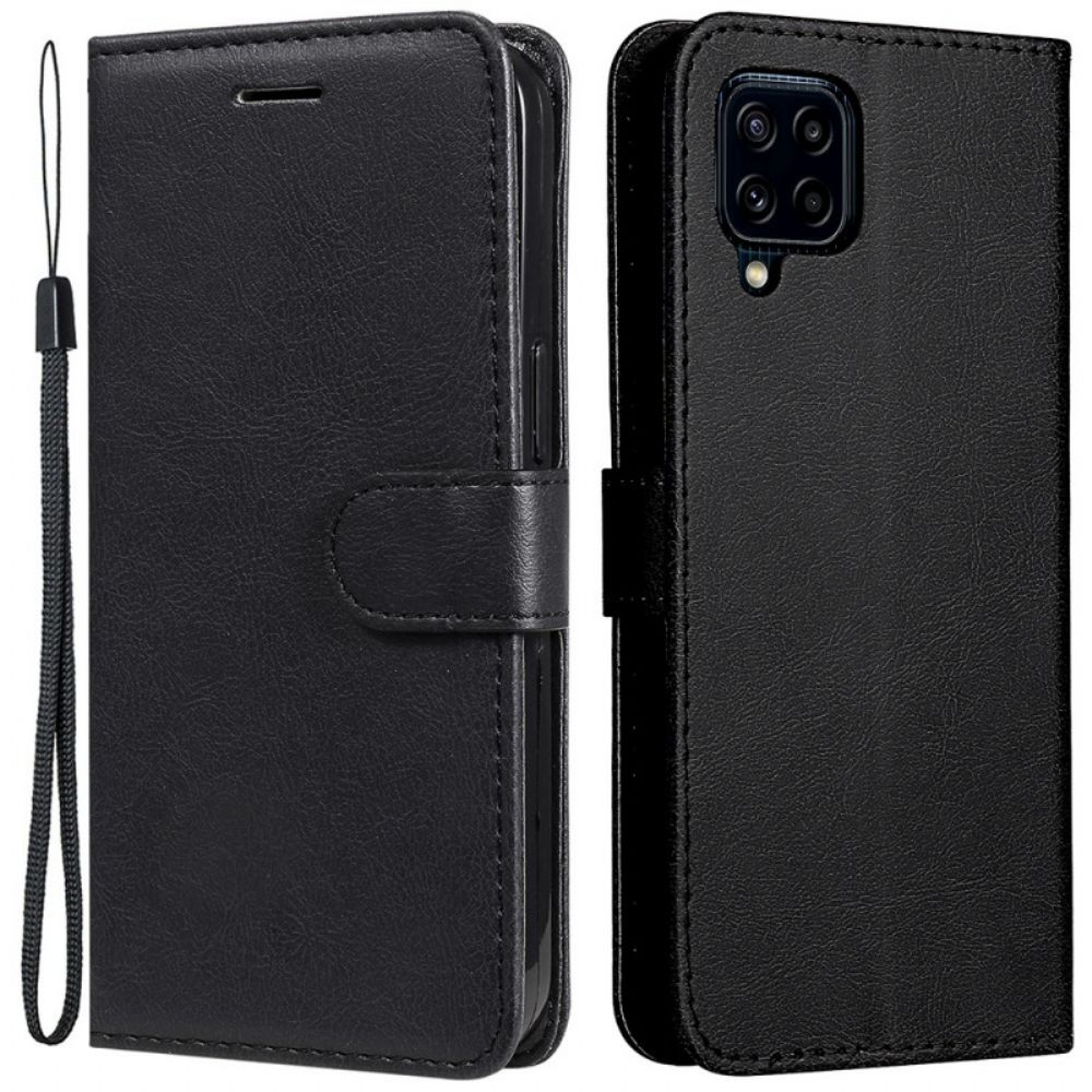 Lederhüllen Für Samsung Galaxy M32 Mit Kordel Armband Der Einfarbigen Serie