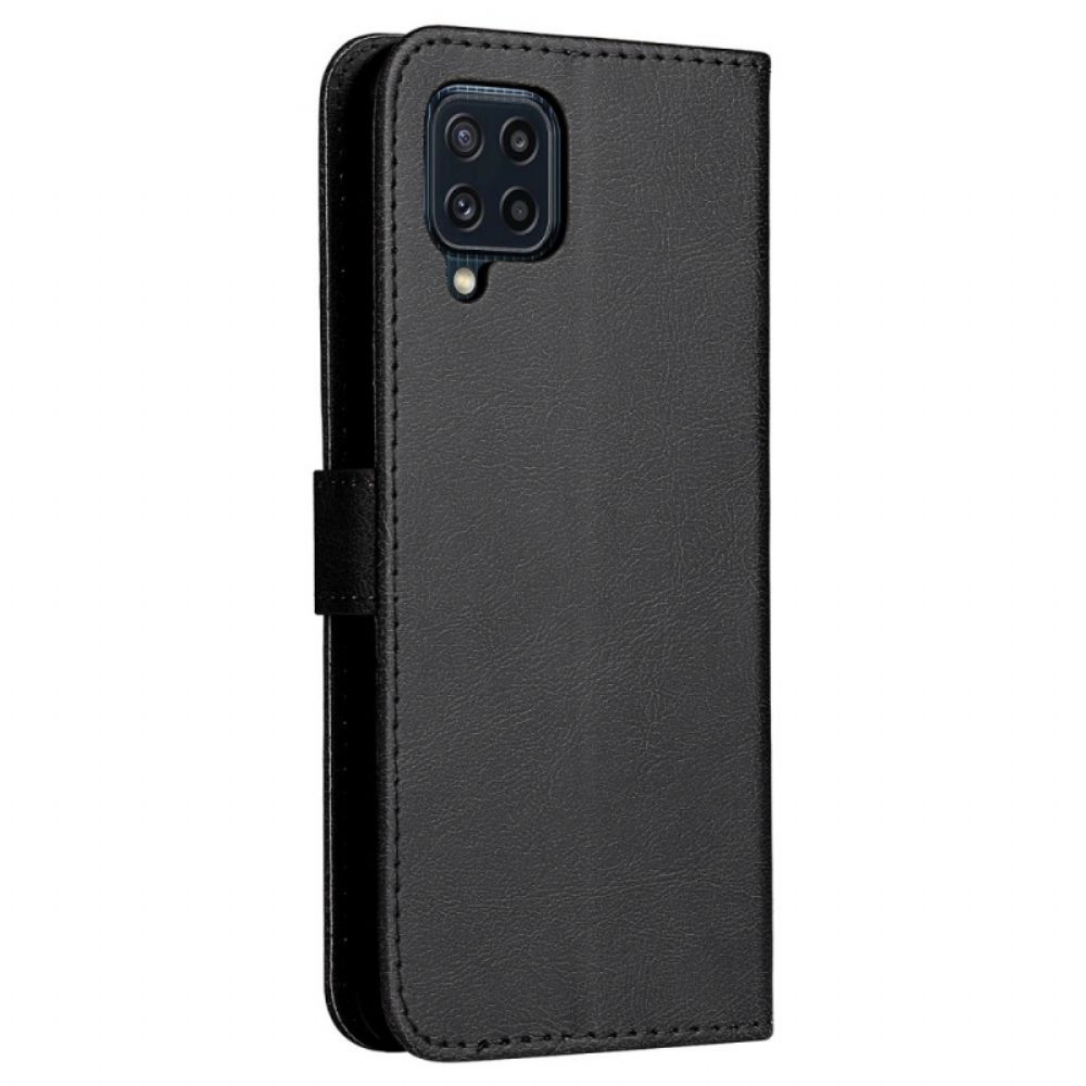 Lederhüllen Für Samsung Galaxy M32 Mit Kordel Armband Der Einfarbigen Serie