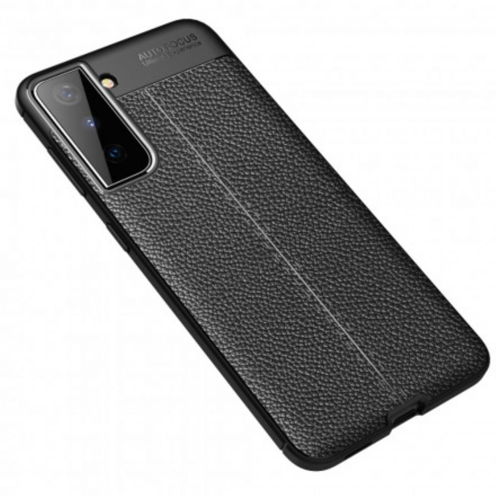 Handyhülle Für Samsung Galaxy S21 Plus 5G Doppellinie Litschi-leder-effekt