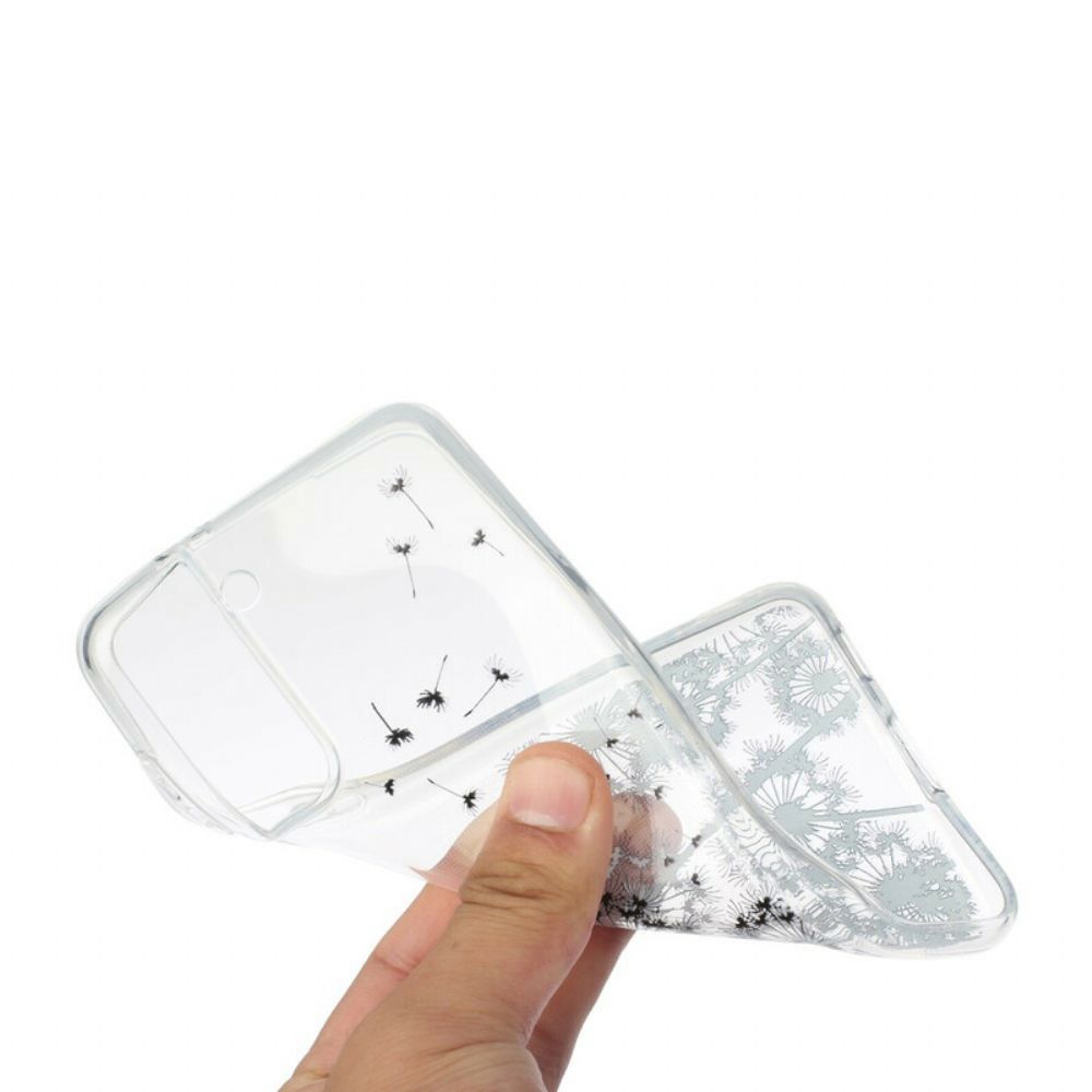 Hülle Für Samsung Galaxy S21 Plus 5G Transparenter Schwarzer Löwenzahn