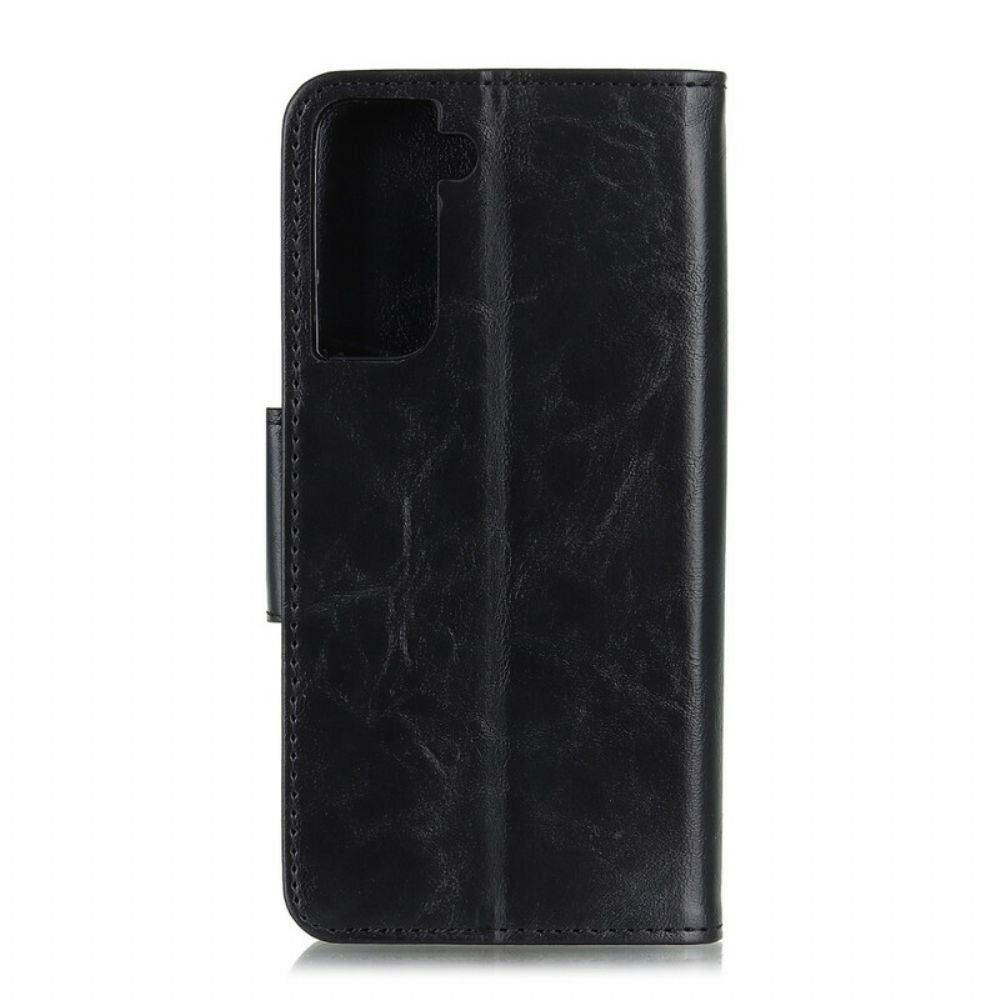 Lederhüllen Für Samsung Galaxy S21 Plus 5G Flip Case Doppelseitige Magnetklappe