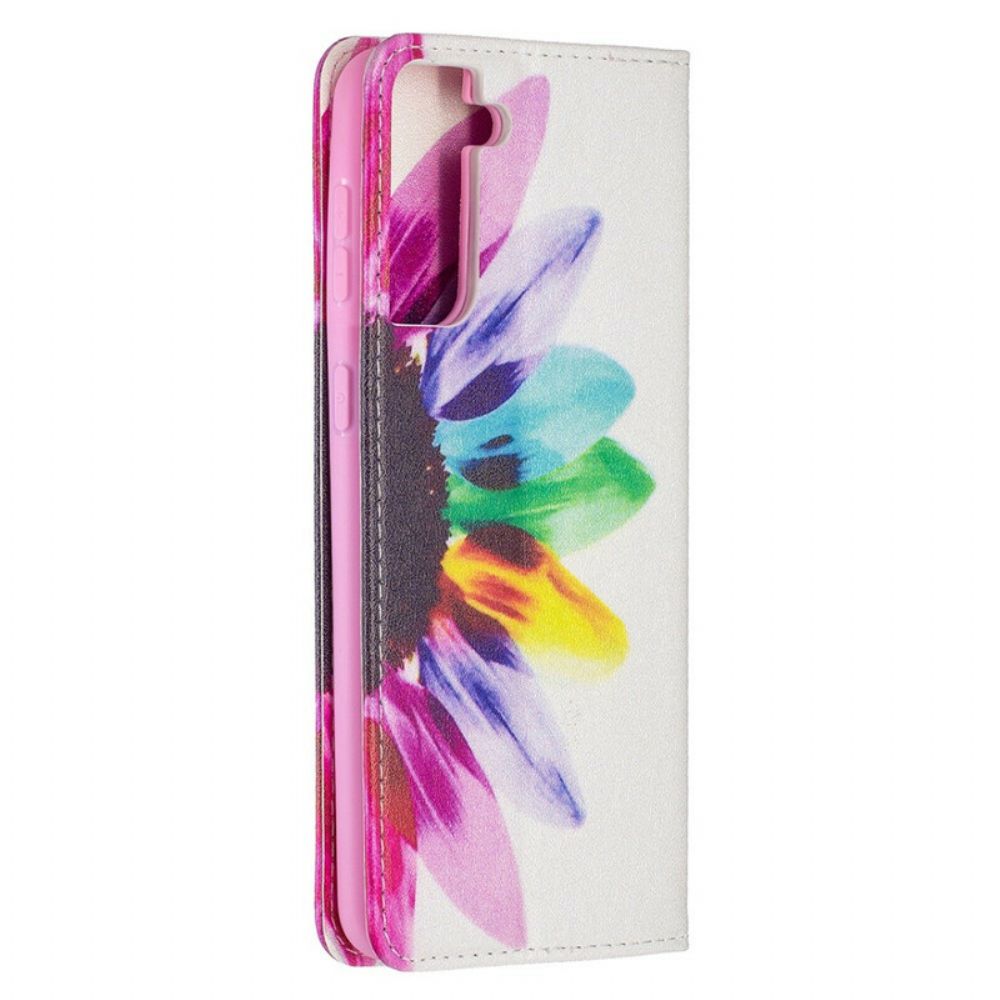 Schutzhülle Für Samsung Galaxy S21 Plus 5G Flip Case Aquarell Blume