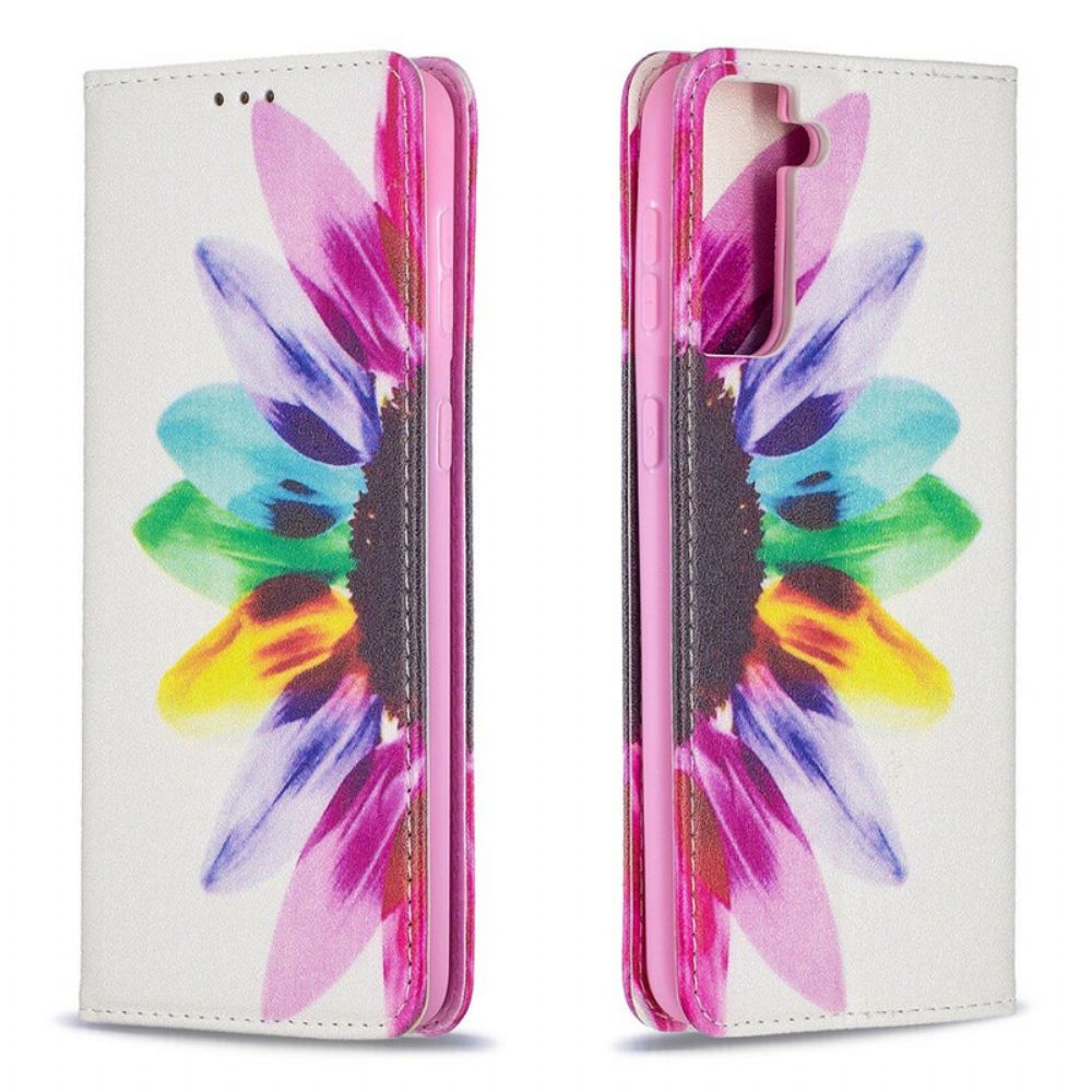Schutzhülle Für Samsung Galaxy S21 Plus 5G Flip Case Aquarell Blume