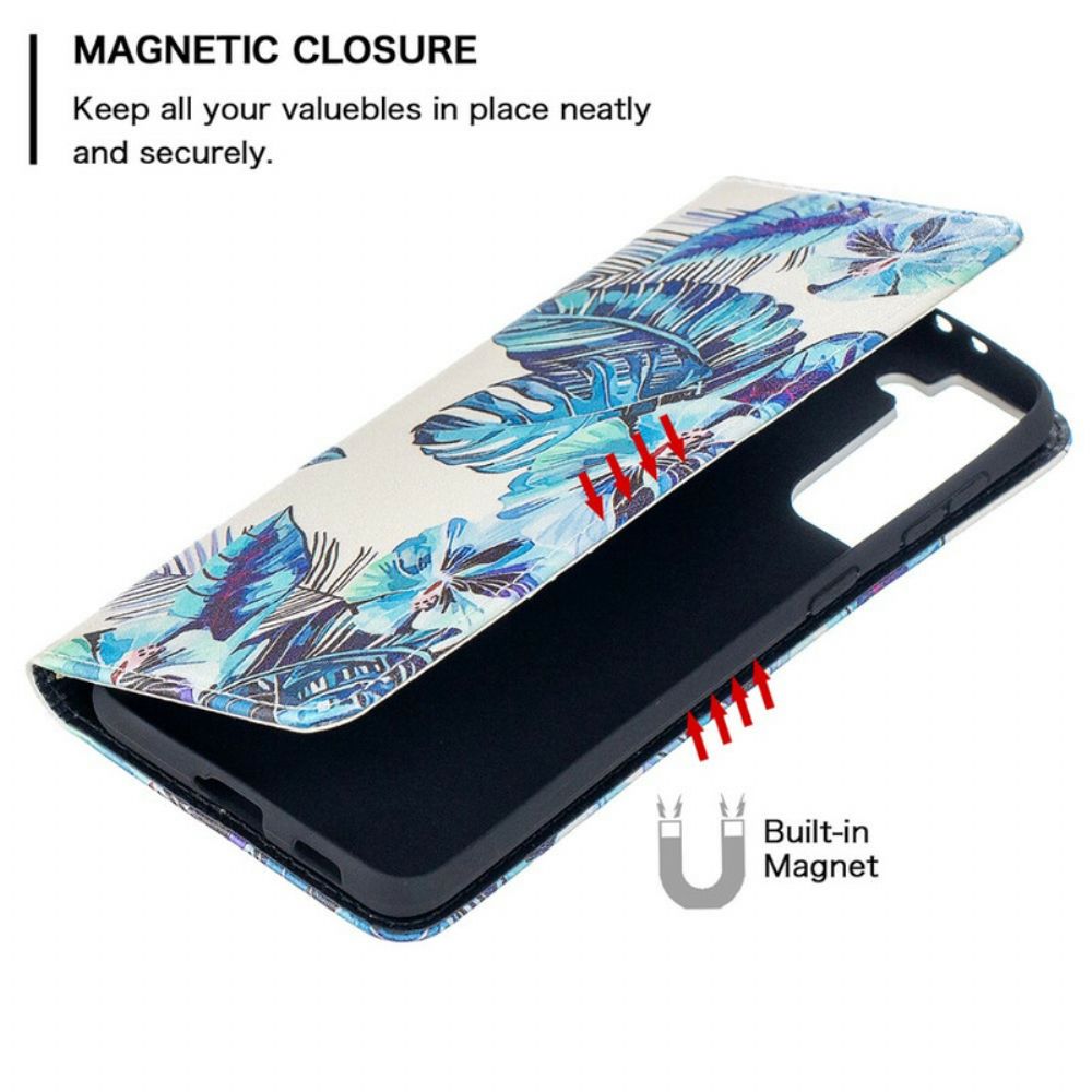Schutzhülle Für Samsung Galaxy S21 Plus 5G Flip Case Blätter