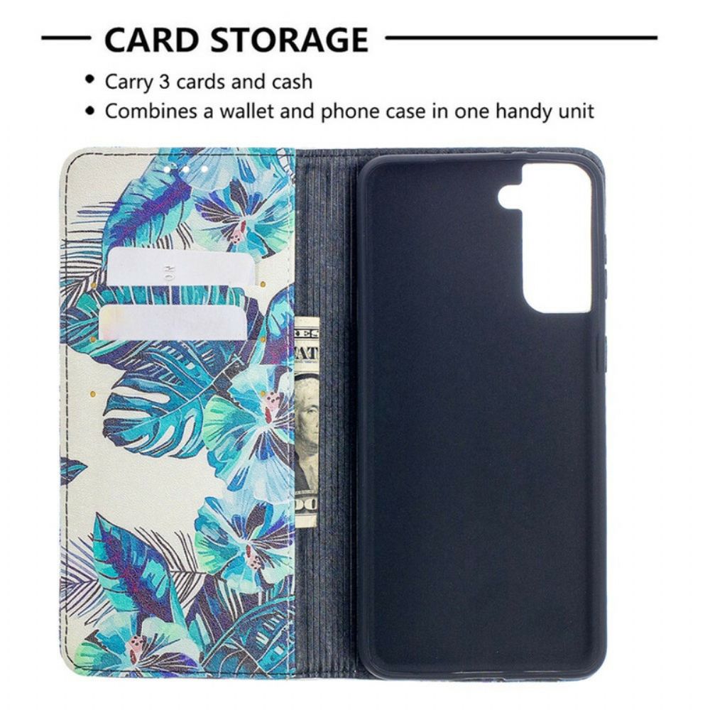 Schutzhülle Für Samsung Galaxy S21 Plus 5G Flip Case Blätter
