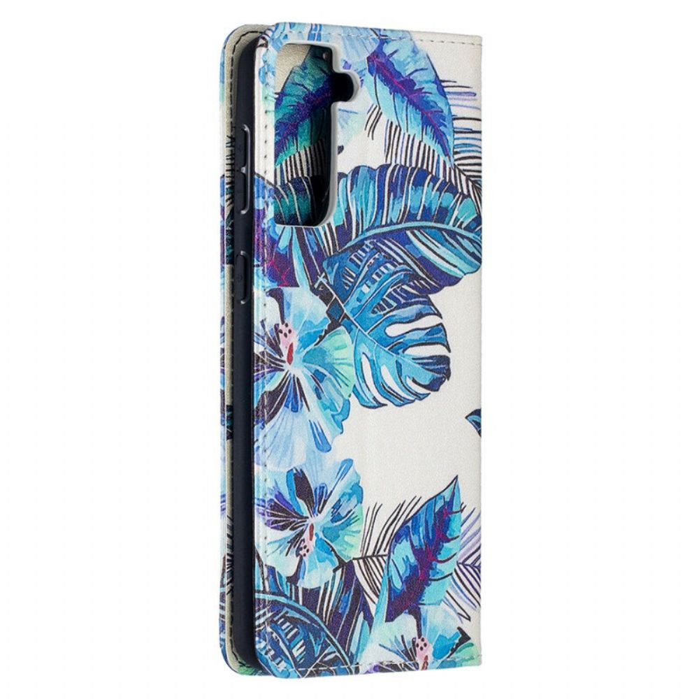 Schutzhülle Für Samsung Galaxy S21 Plus 5G Flip Case Blätter