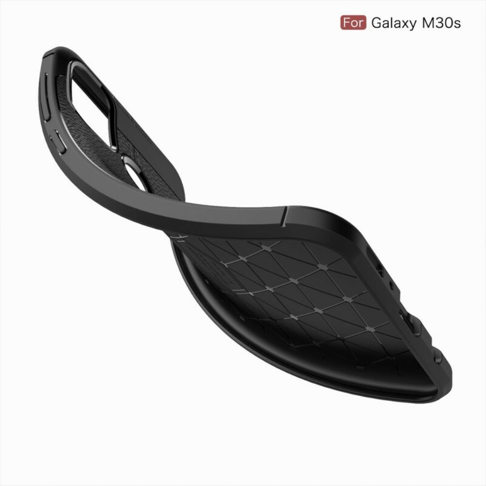 Handyhülle Für Samsung Galaxy M21 Doppellinie Litschi-leder-effekt